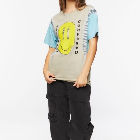 Dazed and Confused Tie-Dye T-Shirt Blue Yellow Movie tee Oversized Women's Small - Picture 4 of 11